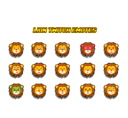These Lion Chibi Emotes are designed by talented artists who specialize in creating captivating digital artwork.