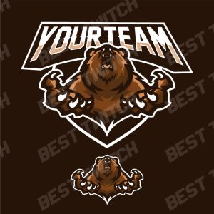 Grizzly bear mascot gaming logo