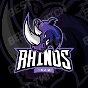 Rhinoceros mascot gaming logo cheap price