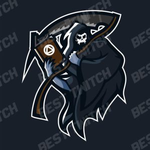 grim reaper horror mascot gaming logo