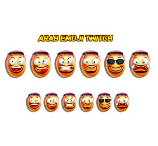 Cute Arab man face emoji twitch price 2023