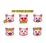 Pigs cute face emoticon for twitch discord ! BestTwitch