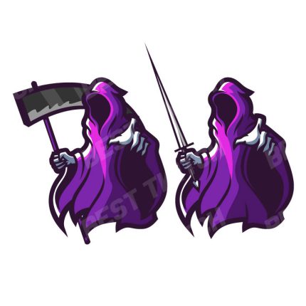 Purple Twitch gaming reaper logo best price 2023