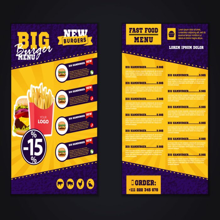 Fast food menu brochure design flyer ! BestTwitch