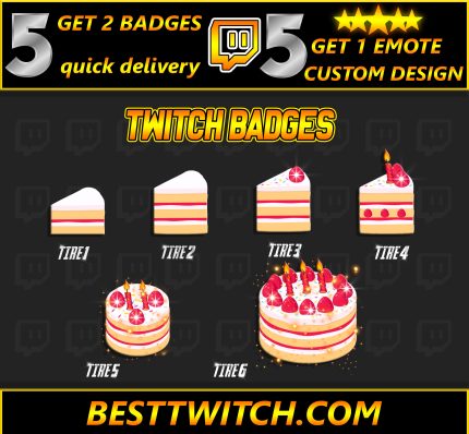 Cake Twitch Sub badges & bit badges ! BestTwitch
