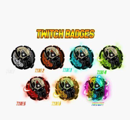 The Best Twitch Skull Sub Badges and Bits Badges Emotes!
