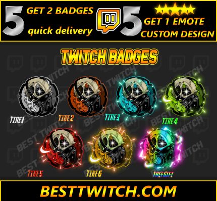 The Best Twitch Skull Sub Badges and Bits Badges Emotes!