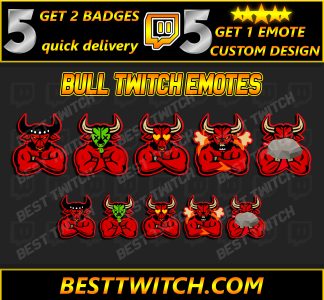 5x Bull Emotes Buffalo Emotes