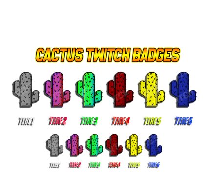 flowers on a cactus sub badges & bits ! BestTwitch