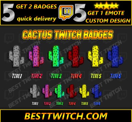 flowers on a cactus sub badges & bits ! BestTwitch