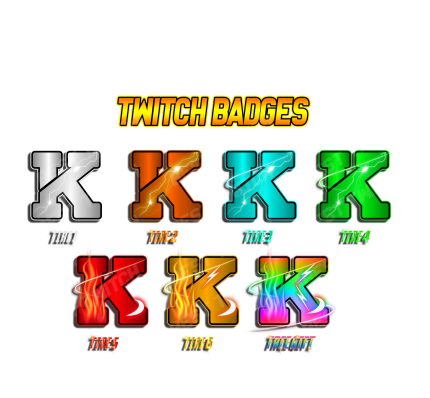 K Twitch sub badges & bit badges for gift