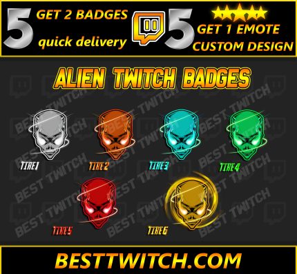 Elevate Your Twitch Brand with the BestTwitch Alien Head Badges