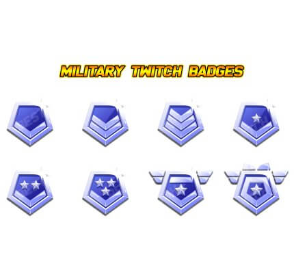Combat Military Chevrons Twitch Badge Pack Level Up Your Stream