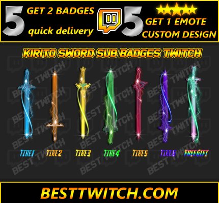Swordmaster Kirito Sub Badges themed Loyalty Badges