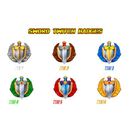 Sword ranking twitch discord YouTube Subscriber Badge