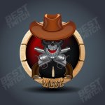 Cowboy Skull Wooden Twitch Game Logo by BestTwitch