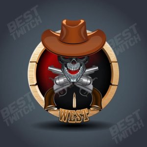 Cowboy Skull Wooden Twitch Game Logo by BestTwitch