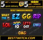 Text emoticons twitch, discord, kick bits badges