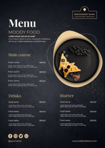 Restaurant menu food design with Adobe Photoshop files