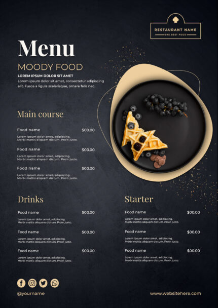 Restaurant menu food design with Adobe Photoshop files