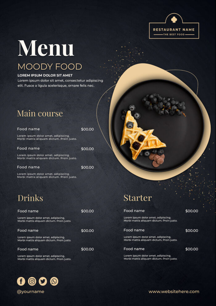 Restaurant menu food design with Adobe Photoshop files