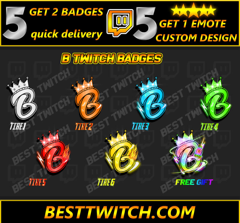 Free B Letter Twitch Bits 6x High-Quality Designs for Streamers!