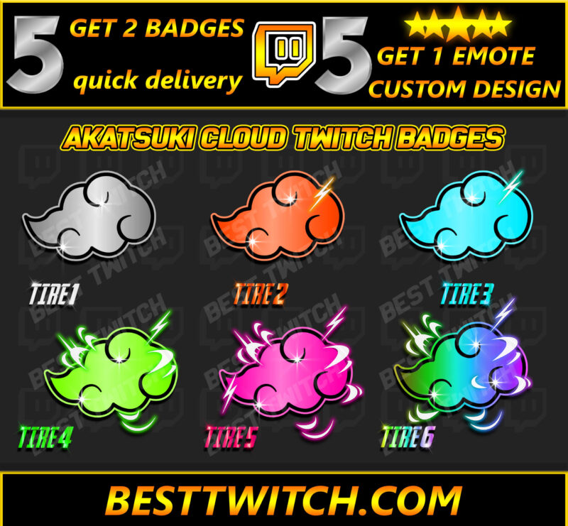 Akatsuki Cloud Twitch Bits & Sub Badges