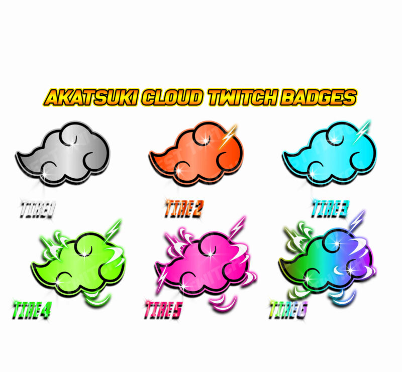 Akatsuki Cloud Twitch Bits & Sub Badges