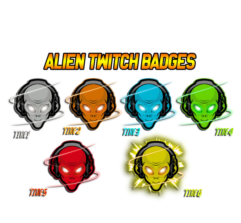Alien Invasion Badge Pack Twitch Subs & Bits Set (Free Download!)
