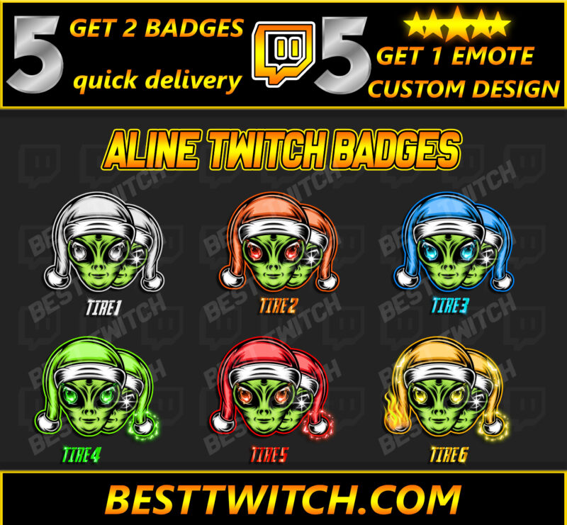 Joker-Alien Hybrid Sub Badges Twitch & Discord VIP Icons (Free Download!)