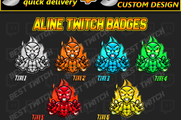 Ninja-Alien Hybrid Badge & Emote Pack Multi-Platform Graphics for Streamers