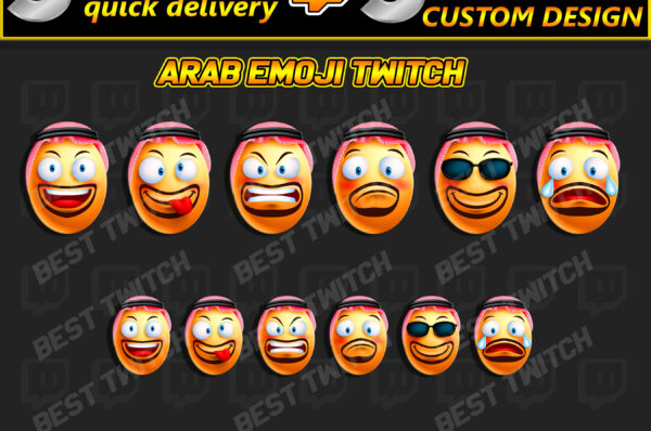 Emote Pack Custom Twitch, Discord & Kick Emotes in All Sizes! (Free & Premium)