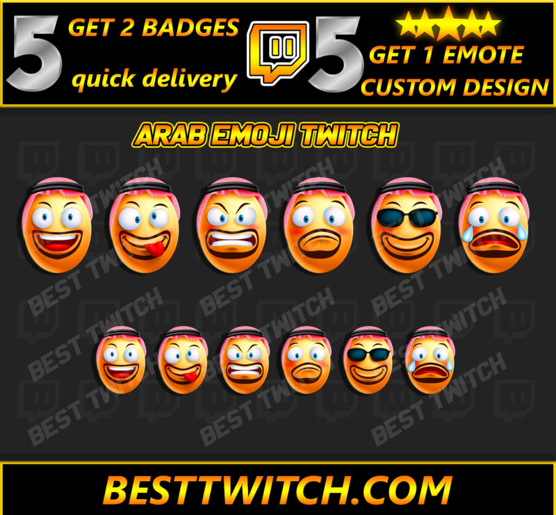 Emote Pack Custom Twitch, Discord & Kick Emotes in All Sizes! (Free & Premium)