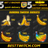 6x Banana Sub Badges & Emotes for Twitch – Fun & Tasty Channel Rewards