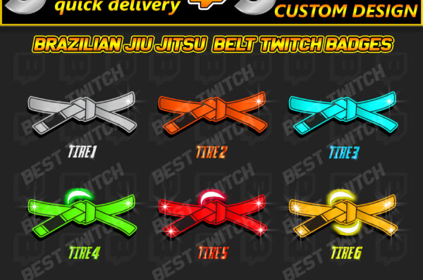 Brazilian Jiu-Jitsu Belt Levels + Free Streaming Badge Pack