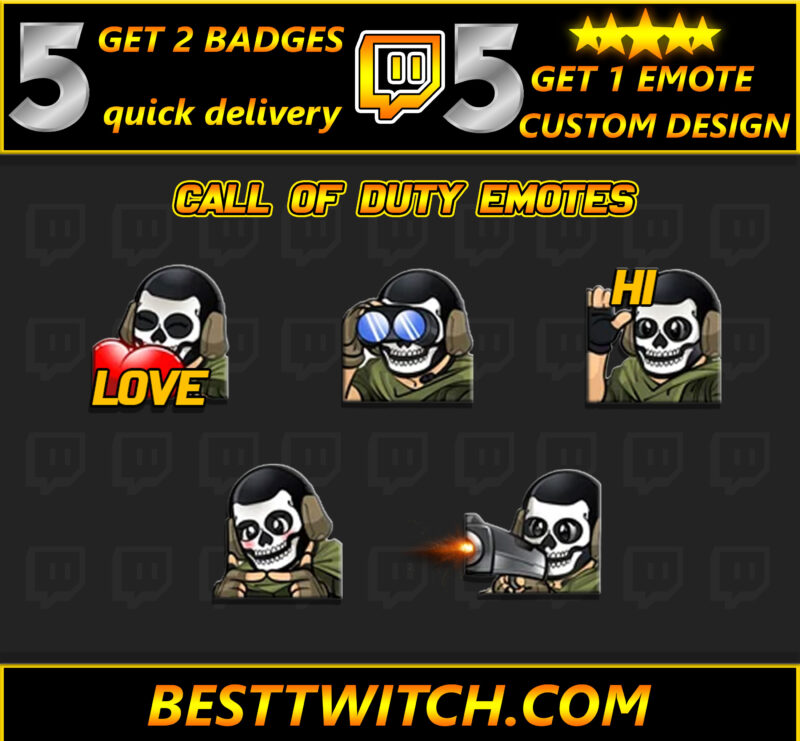 Call of Duty Twitch Emotes Pack 12 Premium Gaming Emotes for FPS Streamers