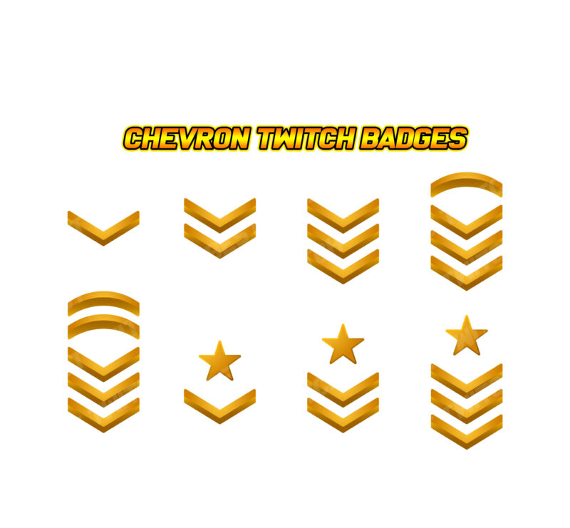 Military Stripe Twitch Sub Badges Rank Badges for Twitch, Kick, Discord
