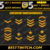 Military Stripe Twitch Sub Badges Rank Badges for Twitch, Kick, Discord