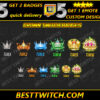 Crown Sub Badge Flair for Twitch Royal Tiered Badges for Your Community