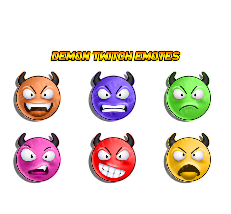 Emote Pack 6 Hellish Emotes for Twitch, Kick & YouTube Dark Streamers