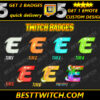 E Letter Logo Sub Badges & Bits | Kick Emotes for Streamers | BestTwitch Graphics