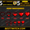 Heart-Themed Twitch Sub Badges Tiered Love & Support Icons for Your Community