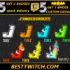 Twitch Sub Badges Letter J | Tier 1-6 + Free Gift | Animated Fire & Neon Style | Streamer Loyalty Badges