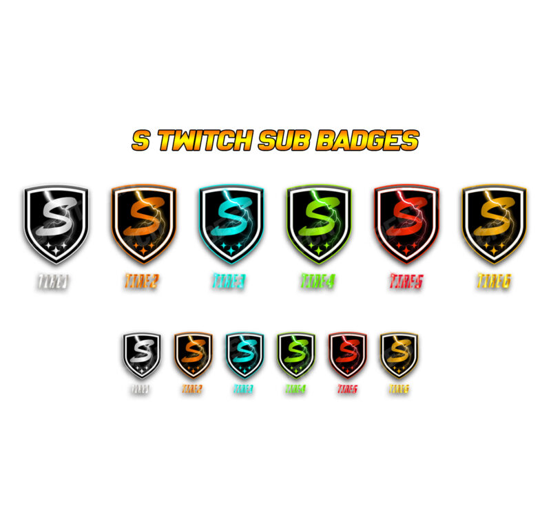 Premium S Letter Twitch Bits Badges Free Customizable Cheermotes