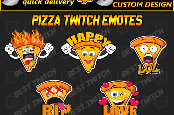 Pizza Emoji & Cute Deer Bundle – Twitch, Discord, Kick & YouTube Streamer Assets