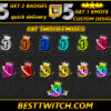 Premium D Letter Badge Pack Twitch, Kick & Discord Ready Bits,Subs,Emotes