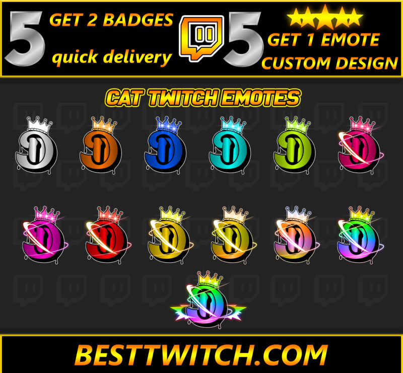 Premium D Letter Badge Pack Twitch, Kick & Discord Ready Bits,Subs,Emotes