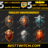 SHIELD Sub Badges Twitch Tiered Rank Badges & Bit Cheer motes (Free Download!)