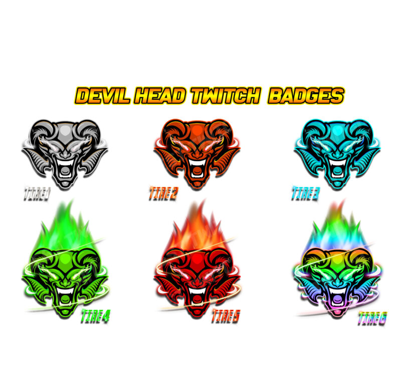 Devil Zone Badge Pack Twitch & Kick Ready (Sub Badges, Emotes & More)