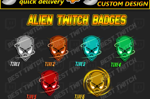 Alien Invasion Twitch Badge Pack Subs